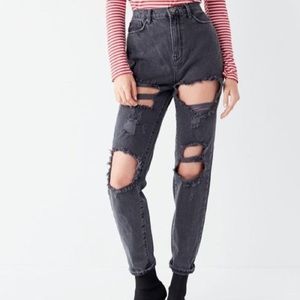 BDG Urban Outfitters Black Ripped Mom Jeans